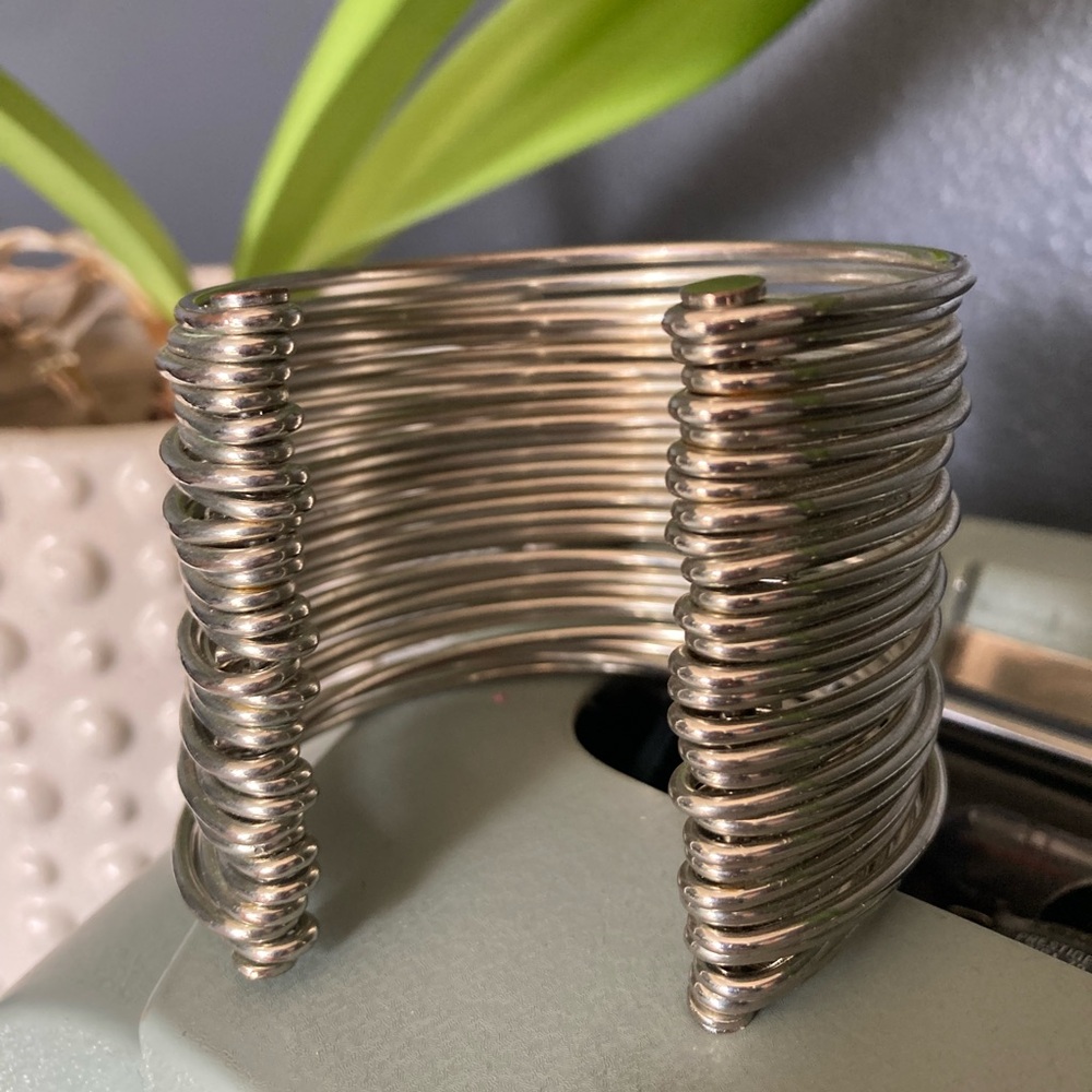 Stacked Silver Bangle - Picture 4 of 8